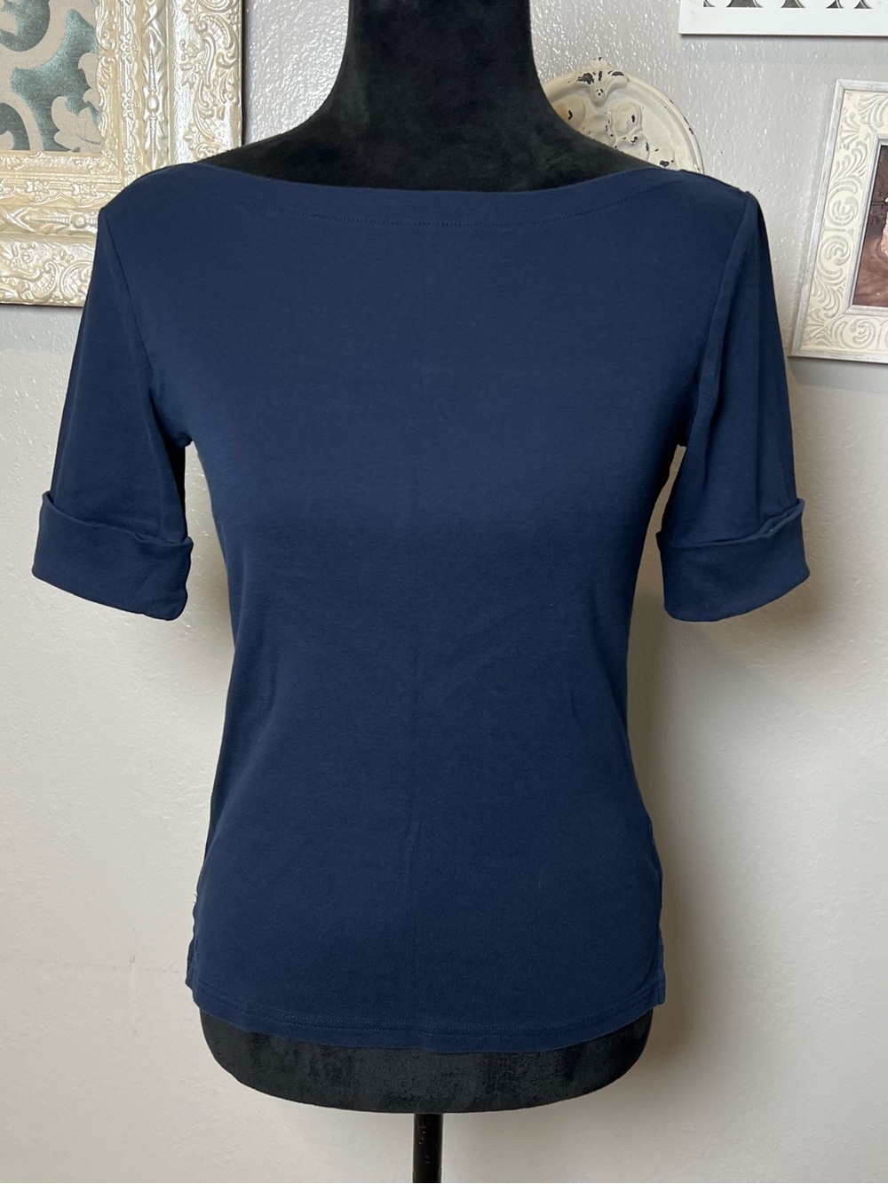 Ralph LaurenClassic Navy Boatneck Women’s Top - Picture 4 of 12